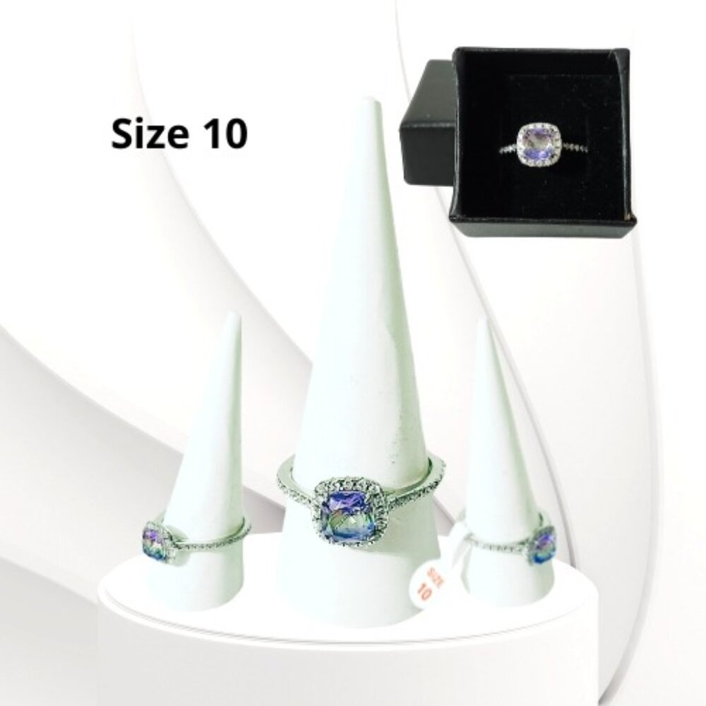 BP STERLING CLUB LAB CREATED BLUE/PURPLE BI COLOR ALEXANDRITE RING (Size 10)